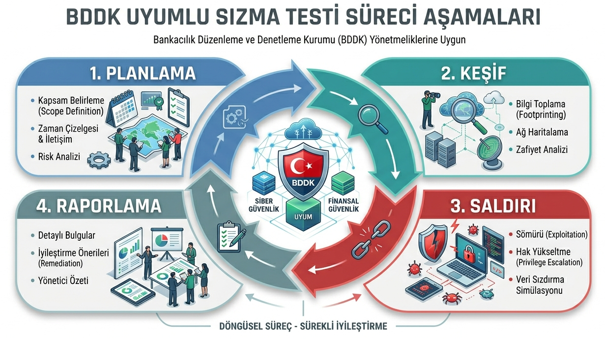 BDDK uyumlu sızma testi süreci aşamaları